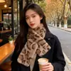 Xale Quente da Moda de Inverno Feminino Gola Grossa de Pele Sintética Cachecol de Pelúcia Estampa de Leopardo Étnico Vintage Retro