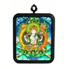Zodíaco Tibetano Ocho Grandes Deidades Guardianas Thangka Pintado a Mano Color Oro Artesanía Unisex Buda Talismán Adorno Colgante Placa