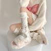 Calcetines de Punto Anchos con Agujeros Estilo Japonés Distintivos de Subcultura Calcetines de Mendigo Boca de Campana Cubrepiernas Apilados para Mujer para Mantener el Calor en Otoño e Invierno