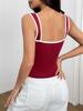 2026 Ropa Femenina Transfronteriza de Amazon Estilo Callejero Sexy Camisola Primavera y Verano Nuevo Ajuste Delgado Top con Bloques de Color