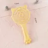 Peine de Cojín de Aire de Gatito Lindo de Dibujos Animados, Peine Portátil de Airbag de Mano con Espejo, Peine de Masaje Hueco Portátil de Color Caramelo