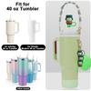 Juego de 7 tazas decorativas con tapa de paja, cadena de taza, llavero con colgante de bola de peluche, serie de dibujos animados