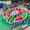 Laberinto circular inflable con estampado temático, fabricante directo para carnavales familiares y fondos populares para sitios de camping