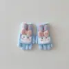 Luvas Coreanas Infantis Yipan Outono e Inverno Novo Estilo Coelho Meio Dedo com Tampa Dobrável Luvas Quentes e Fofas para Meninas Bebê