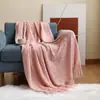 Manta para Sofá, Manta Pequeña Tejida, Manta de Siesta con Forma de Diamante, Manta de Siesta para Cama, Manta para Todas las Estaciones