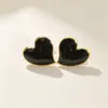 Nuevos pendientes de corazón irregulares de esmalte con goteo de aceite para el verano, lindos pendientes de acero inoxidable de colores de caramelo en stock