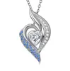 Collar con Colgante de Alas de Ángel Geométricas Sencillo y de Moda Europeo y Americano Corazón de Amor Cadena para Clavícula Personalizada Collar de Ala para Mujer