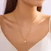 Collar Colgante de Amor Más Vendido en Aliexpress Exquisito Lujo Ligero Colgante de Zirconia con Forma de Gota de Agua Cadena de Acero Inoxidable para Mujer