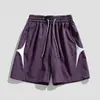 Pantalones cortos de seda helada para hombre de verano, estilo japonés, secado rápido, transpirables, corte holgado, pantalones cortos casuales deportivos de baloncesto de longitud media