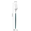 Cuchara Cuchillo Portugués, Tenedor y Cuchara Cuchillo para Bistec Estilo Occidental, Tenedor y Cuchara de Postre Juego de 4 Piezas de Cubiertos de Acero Inoxidable Pulido