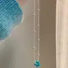 Collar de Flor de Piedra Natural Turquesa Viento de Primavera Cadena de Clavícula Apilada Fresca de Principios de Primavera Nuevo 2025