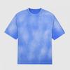 Camiseta de manga curta solta 250 gramas masculina e feminina, lavada, com estampa de cavalo em spray de verão, para artesanato, direto da fábrica