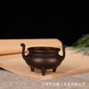 Incensário Xuan De de Três Pernas com Orelhas, Feito de Cobre Puro, Pequeno Incensário para Oferenda e Queima de Incenso, Incensário Doméstico para Interior, Réplica Antiga Estilo Suzhou