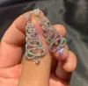 Brincos de Árvore de Natal 2022, Brincos Coloridos Personalizados com Diamantes, Brincos Exquisitos com Atmosfera Festiva, Zircônia Colorida com Diamante