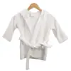 Roupão com capuz para bebê Classe A personalizado pelo fabricante, felpa 100% algodão, capa branca absorvente espessa para recém-nascidos