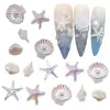 Abalorios para Uñas con Forma de Estrella de Mar y Concha Aurora Serie Océano Concha Resina Accesorios para Uñas DIY Decoración de Uñas Portátil
