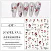 Pegatinas para Uñas Flor de Rosa Difuminada Acuarela Estética Retro Rosa Seco Ultra Delgadas Adhesivas Decoraciones de Uñas Venta al por Mayor