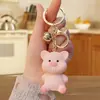 Chaveiro Criativo de Lã Pato Amarelo Fofo Figurine de Animal em Resina Pingente de Bolsa Desenho Animado Pingente de Animal em Resina