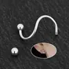 Aço Inoxidável Unha Espiral para Lábio Unha de Titânio Cabeça Dupla de Bola Unha Personalizada de Diabo Joia para Body Piercing Brincos Rosqueados Brincos