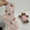 IOULOR nuevos calcetines lindos de oso conejo para niñas calcetines de algodón casuales de moda ins de dibujos animados calcetines estilo académico