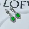 Pendientes de Calcedonia de Hielo de Color Natural Incrustados al por Mayor, Pendientes, Tendencia Nacional Hielo Alto Fulu Hielo Transparente Suministro en Vivo