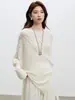 Suéter de Punto de Lana Estilo Perezoso con Cuello de Una Línea para Mujer con Mangas Murciélago Irregulares, Nuevo Top para Mujer Otoño Temprano 2026