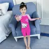 Roupa de banho infantil meninos e meninas uma peça média e grande crianças crianças manga curta longa praia proteção solar moda bebê maiô bonito
