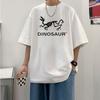 Camiseta de manga corta transfronteriza para hombre y mujer, estilo coreano de calle, informal, con cuello redondo y dibujos animados, ropa de verano, camiseta holgada de media manga para pareja