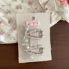 Excelente Pinza para el Cabello con Perlas de Pedrería Estilo Coreano con Lazo Dulce, Pinza de Triángulo Hueco, Pinza Lateral Versátil para Niños, Accesorio para el Cabello Bb Clip