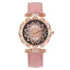 Reloj de mujer con incrustaciones de diamantes, superventas de TikTok, esfera de copo de nieve a la moda, correa de cuero, reloj de cuarzo, reloj de pulsera para mujer, reloj para examen, venta al por mayor