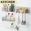 Estante de Ducha Personalizado, Estante de Almacenamiento para Baño, Estante de Especias para Cocina sin Taladro, Estante de Pared con Gancho, Portarrollos de Servilletas, Portarrollos de Papel de Cocina