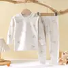Conjunto de Ropa Interior 100% Algodón para Niños, Ropa de Otoño de Algodón y Pantalones Largos, Ropa para el Hogar para Niños y Niñas, Pijamas de Bebé para Niños Pequeños y Medianos