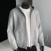 Nuevo cárdigan de punto con capucha de peso pesado, color liso, versátil, estilo American High Street, para Otoño/Invierno 2026, para Hombres y Mujeres, suéter abrigo casual