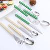 Juego de cubiertos con mango de clip ABS transfronterizo, tenedor, cuchillo, cuchara, vajilla de acero inoxidable, vajilla occidental, cuchillo de steak occidental, tenedor, cuchara, vajilla de hotel