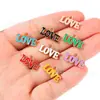 Accesorios para Joyería de Aleación con Goteo de Aceite DIY Letras Inglesas Pulsera de Amor Colgante Llavero Cadena para Teléfono Móvil Colgante Hecho a Mano