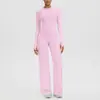 Nuevo Conjunto Deportivo Ajustado con Cremallera de Manga Larga Transpirable de Secado Rápido Pantalones de Pierna Recta para Correr, Fitness, Yoga al Aire Libre para Mujer
