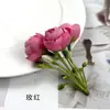Cuerda de flor de capullo de té mini simulada de 3 puntas, accesorio para el cabello DIY, material para corona, accesorios, fotografía del hogar, arte floral, accesorios de flores artificiales
