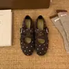 Primer Encuentro Temporada Estilo Coreano Retro Zapatos Mary Jane de Lana con Puntos para Mujer 2026 Otoño Nuevo Estilo Temperamento Fondo Plano Boca Baja Zapatos de una Sola Pieza