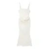 Vestido Sexy de Verão Multicor de Cetim Plissado Sem Alças Cauda de Peixe Venda Quente Aliexpress para Roupas Femininas Europeias e Americanas Transfronteiriças