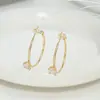Novos Brincos Grandes Exagerados Banhados a Cobre Ouro Real Zircônio Microincrustado Agulha de Prata S925 Personalidade Temperamento Fivela de Orelha Exagerada Acessórios de Brinco