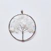 Colgante Árbol de la Vida de Ágata de Cristal Natural con Grava de Colores Collar Árbol de los Deseos Colgante con Alambre Envuelto de Grava Árbol del Dinero