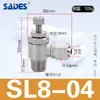Válvula de Control de Velocidad de Giro Rápido Niquelada en Cobre Válvula de Aceleración Tuerca de Bloqueo Sl Conector Neumático Control de Velocidad Unidireccional Conector Rápido para Tubo Grande de PU