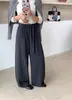 Calça Wide Leg de Arroz Glutinoso Branco Selecionado Cuidadosamente Feminina Outono/Inverno Nova Calça Glutinosa de Arroz Cintura Alta Fluida Calça Reta Solta para Pessoas Altas