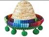 Sombrero para Botella de Vino Pequeño Sombrero de Paja Mexicano Mini Sombrero para Mascota Sombrero de Paja Accesorios para Muñecas Set de Sombrero Bufanda para Botella de Vino