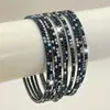 Pulsera elástica de diamantes transfronteriza de Europa y Estados Unidos, pulsera de diamantes color agua, pulsera de alto sentido, pulsera para enamorados al por mayor