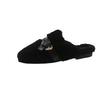 Pantuflas de Piel Sintética para Mujer con Hebilla de Cinturón, Nuevo Estilo Otoño e Invierno, Punta Cerrada, Casual, a la Moda, Estilo Perezoso, Medias Pantuflas