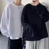 Camiseta de Manga Larga de Color Sólido para Hombre, Marca de Moda, Versión Coreana de Otoño, Holgada y Versátil, Camiseta Básica de Pareja Estilo Ins, Tendencia Ins