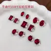 Arte de unhas vermelha explosiva com enfeites de strass, arte de unhas K9 cristalina, moderna e luxuosa, sem base, strass para unhas em formato de cubo de açúcar gelado de ovo de pombo