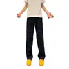 Calça Casual Longa Masculina Retrô Americana de Xadrez com Cordão Elástico Outono 2026 Tendência Solta de Perna Larga Versátil