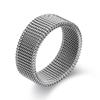Anillo para Hombre de Malla de Acero Inoxidable con Diamante de 8 mm, Anillo de Acero de Titanio de Malla Tricolor, Anillo de Negocios para Hombre Estilo Empresarial que No se Desvanece